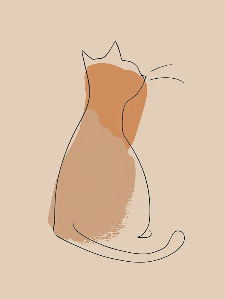 Cat Portrait - Boho, Line Art 6