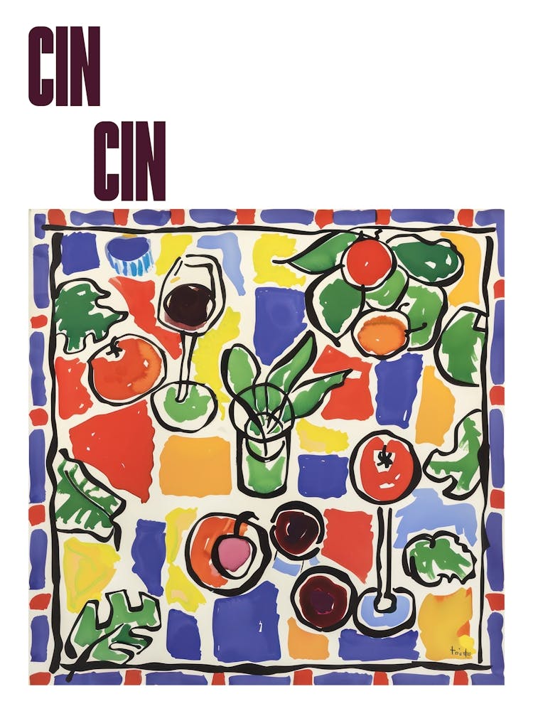 Cin Cin Poster Summer Wine Matisse Style 10