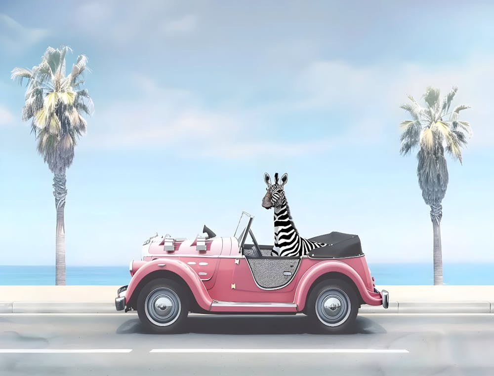 Zebra In Car