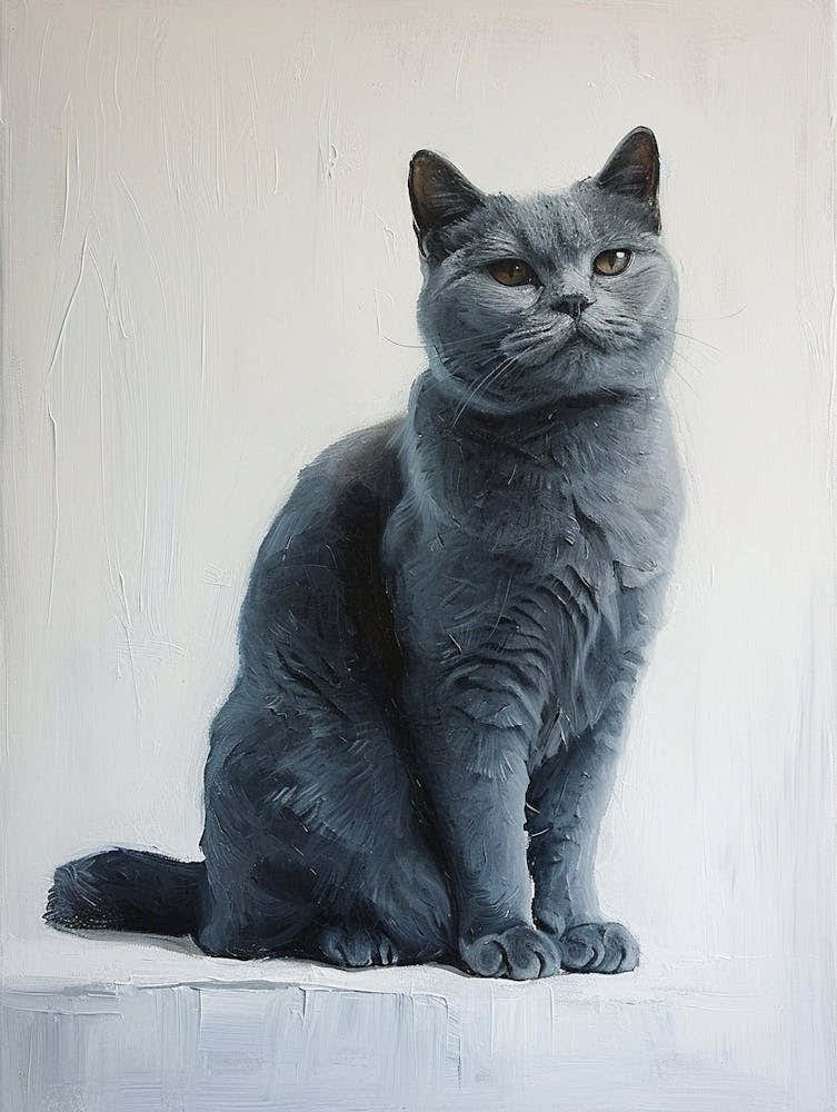 Russian Blue Cat Painting 1