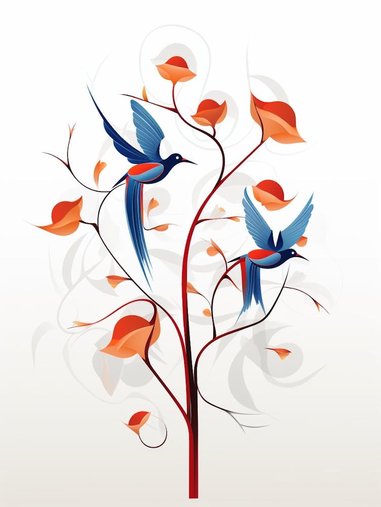 Hummingbird Minimalist Abstract 4