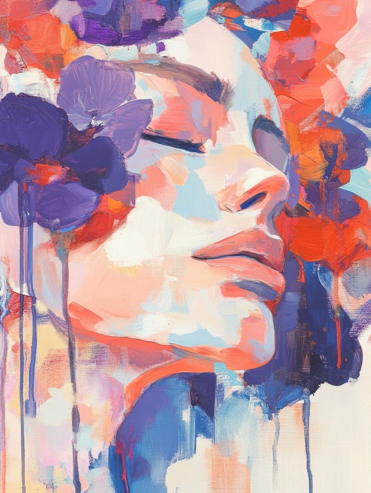 Abstract Of A Woman With Flowers 1