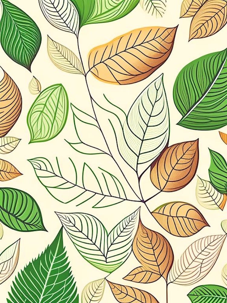 Motif de Feuilles Tons Chauds 3