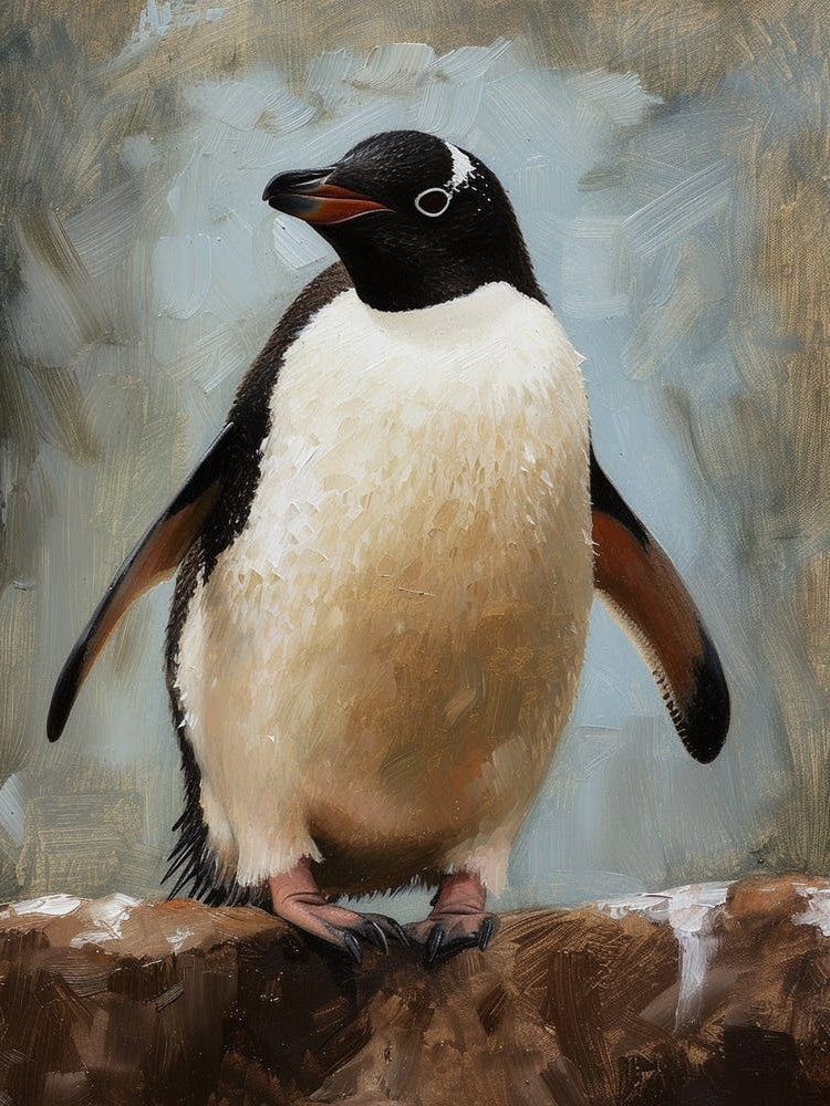 Adlie Penguin Signy Island Oil Painting 2