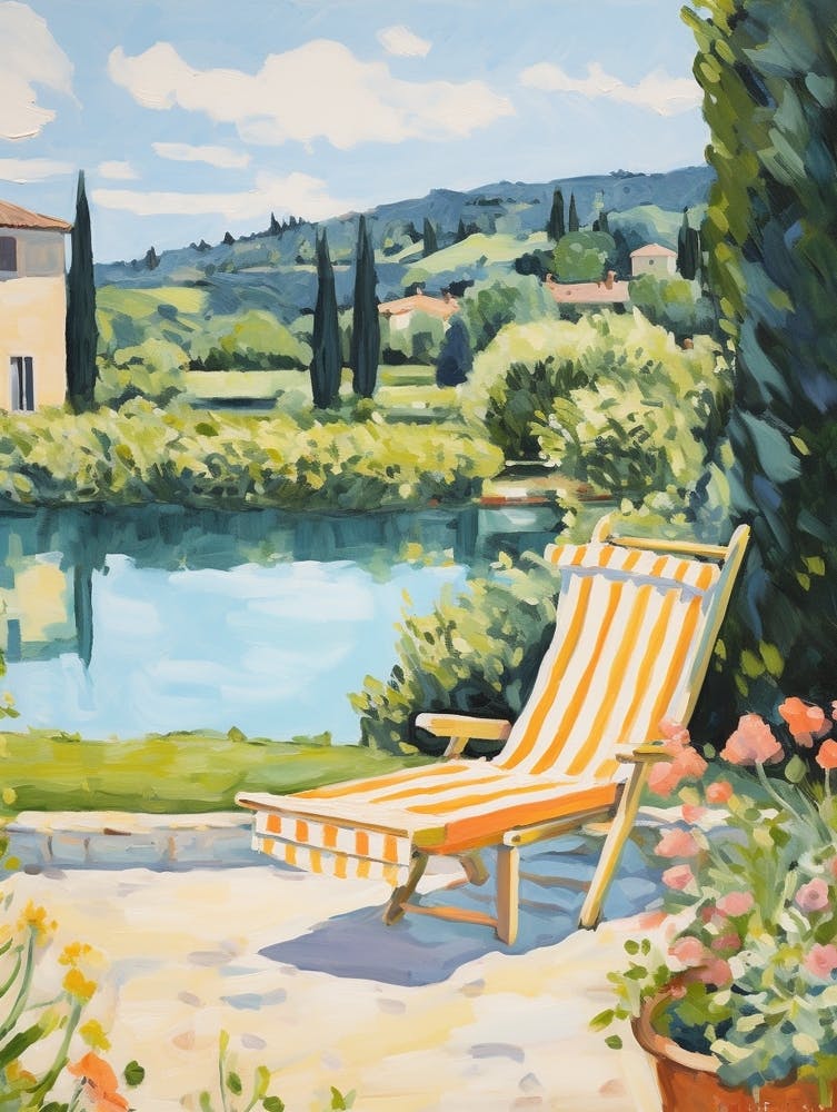 Sun Lounger By The Pool In Tuscany Italy 3