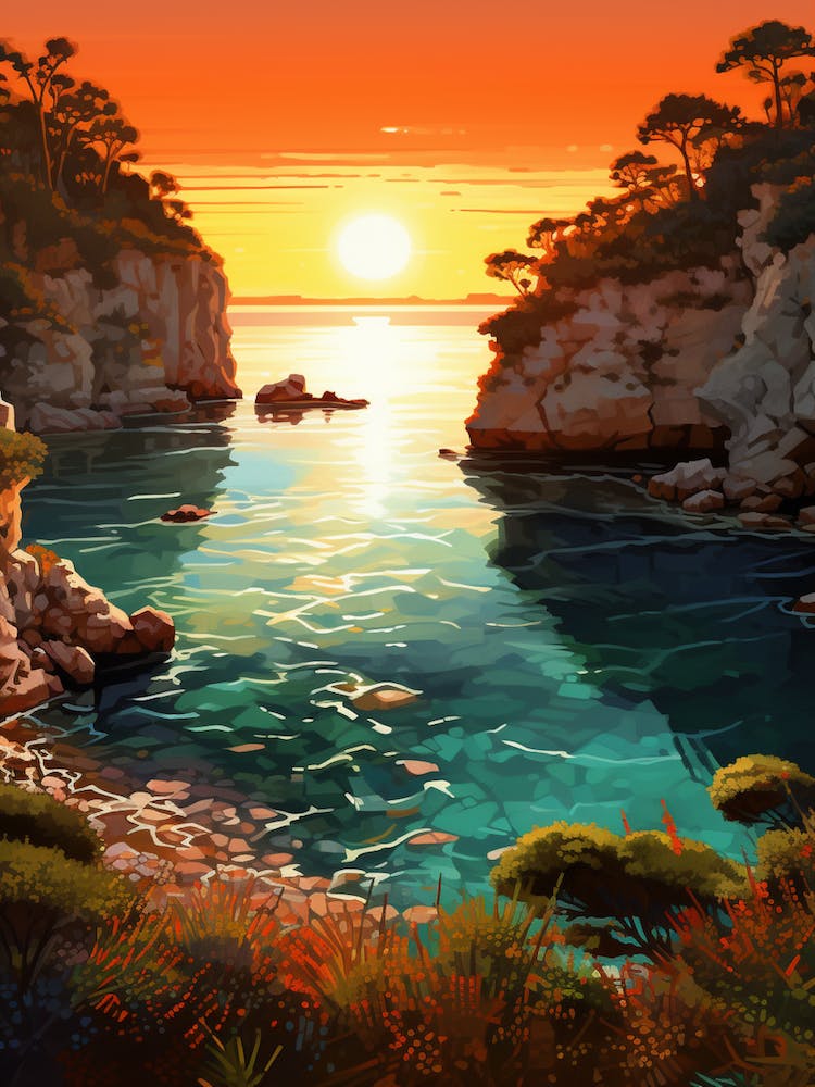 A Painting Of Cala Llombards Mallorca Spain 1