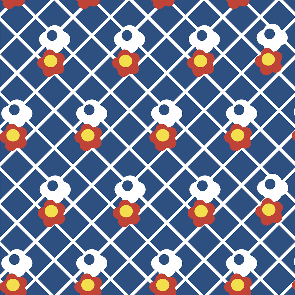 Blue And White Pattern Vintage