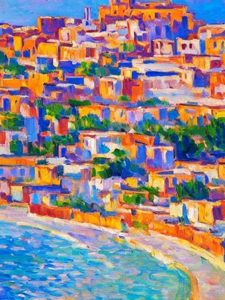 Port Of Fes Morocco Brushwork Painting harbour