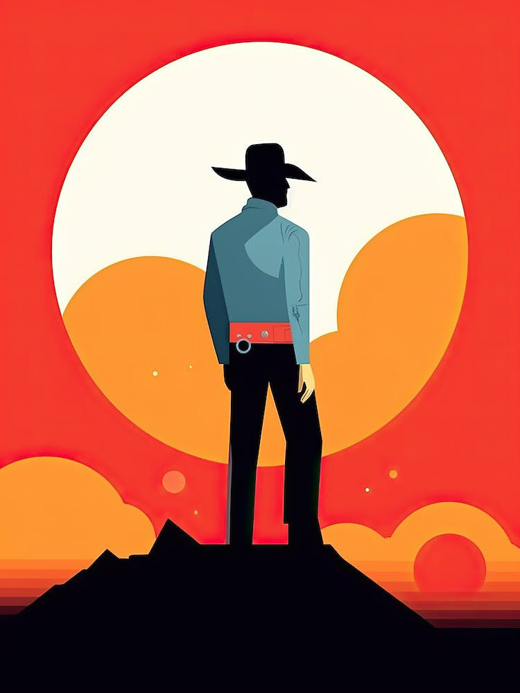 Cowboy Standing On A Hill