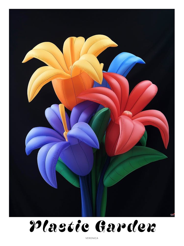 Bright Inflatable Flowers Poster Veronica