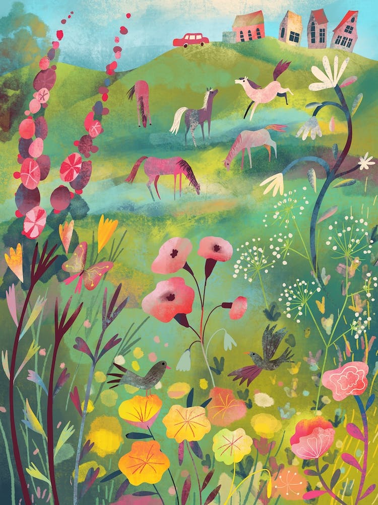 Meadow With Horses