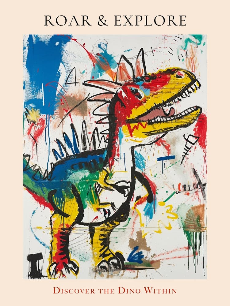 Abstract Dinosaur Graffiti Style 3 Poster