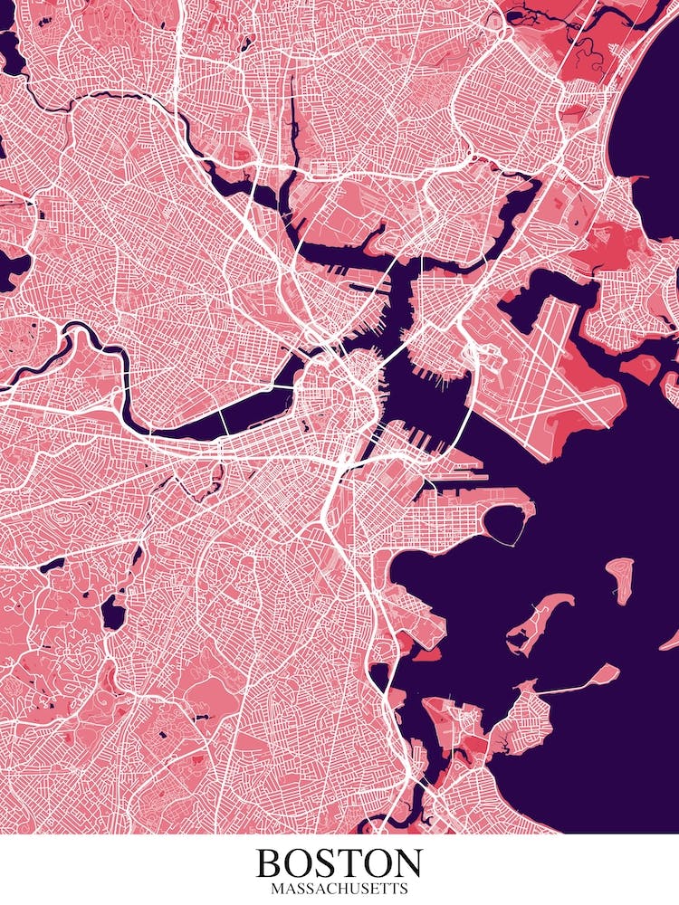 Boston Massachusetts Pink Purple