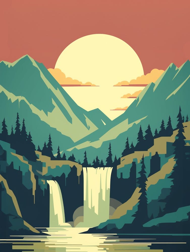 Snoqualmie Pass - Rétro Pop Art 32
