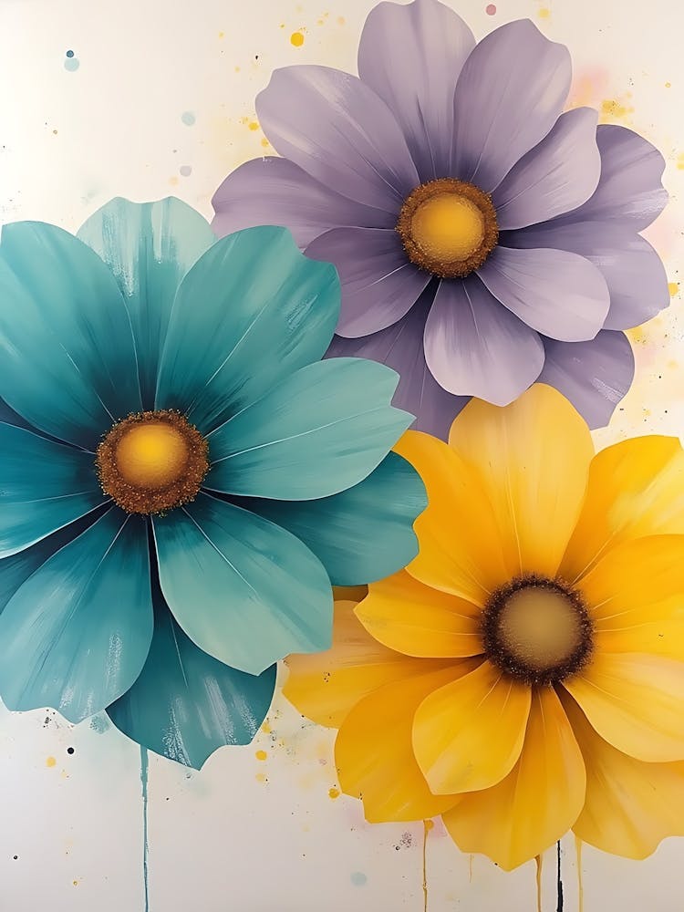 Earthy Tones Botanical Art | Elegant Hand-Painted Flowers for Home Decor