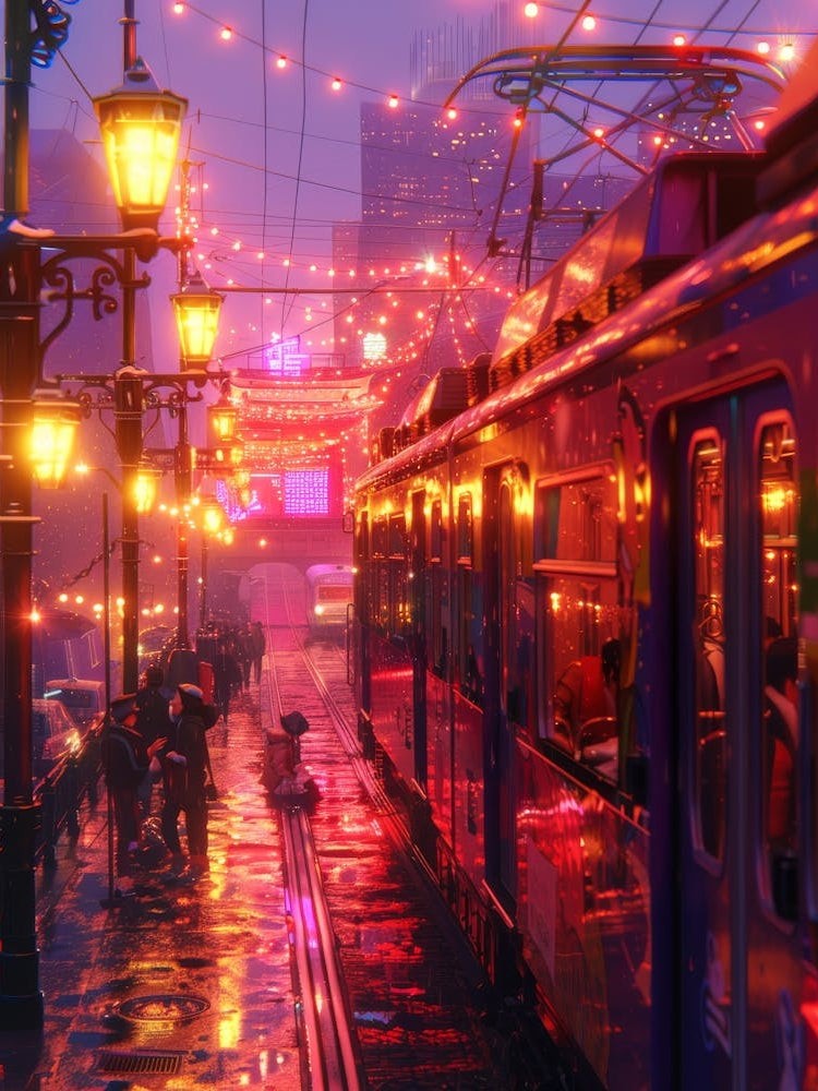 Russian City At Night