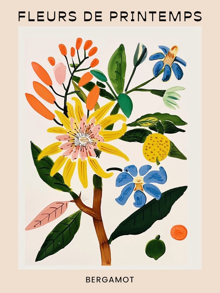 Spring Floral French Poster  Bergamot 3