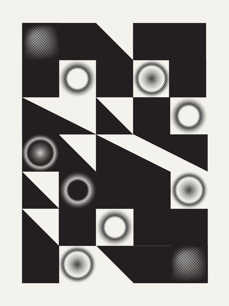 Squares And Triangles In Black