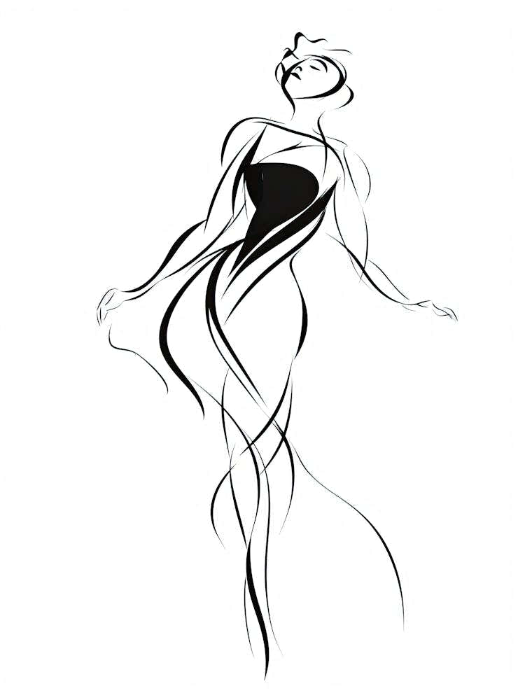Line Art Woman Body 31
