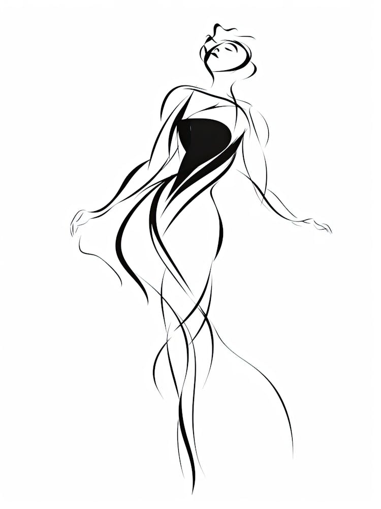 Line Art Woman Body 31