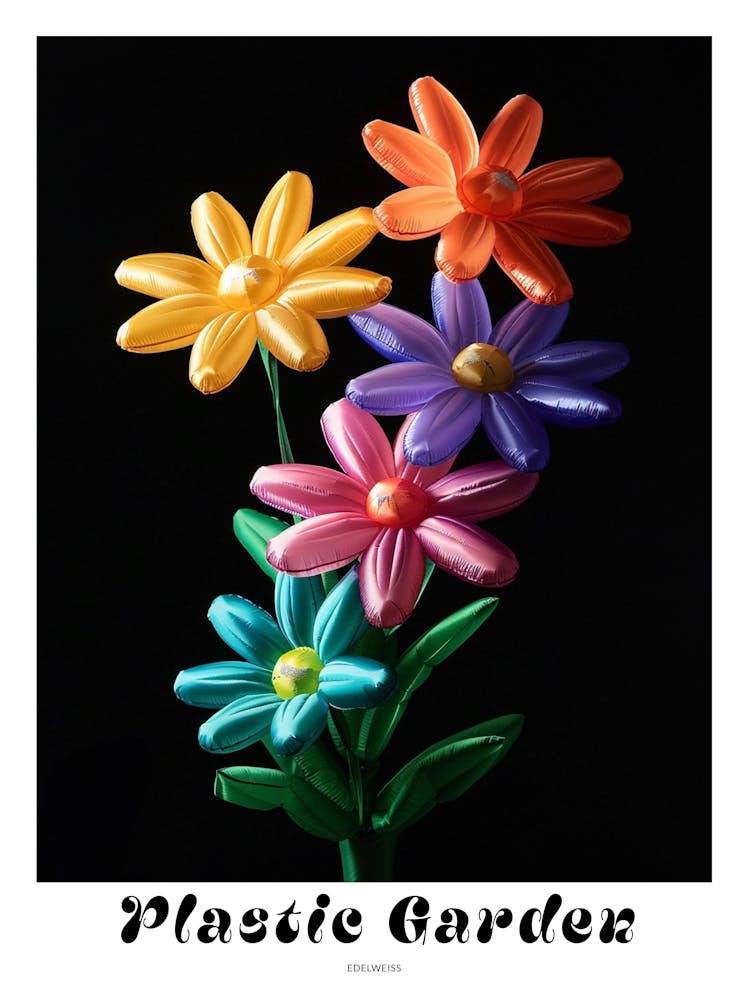 Bright Inflatable Flowers Poster Edelweiss 1