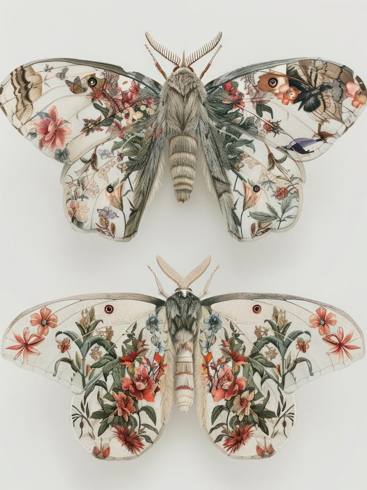 Textile Butterflies William Morris Style 7
