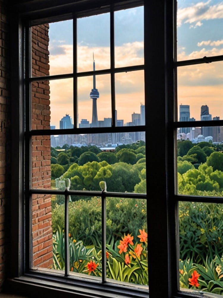 CN Tower Von Einem Fenster Aus