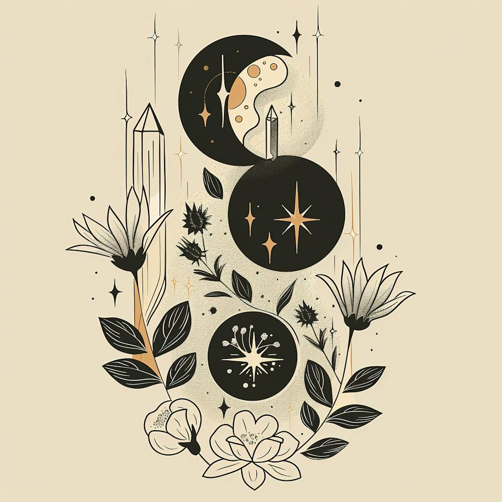 Minimalist Boho Celestial Moon 14