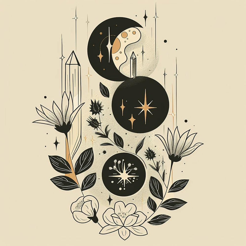 Minimalist Boho Celestial Moon 14
