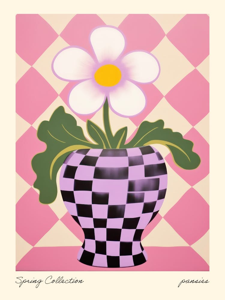 Spring Collection Pansies Flower Vase 3