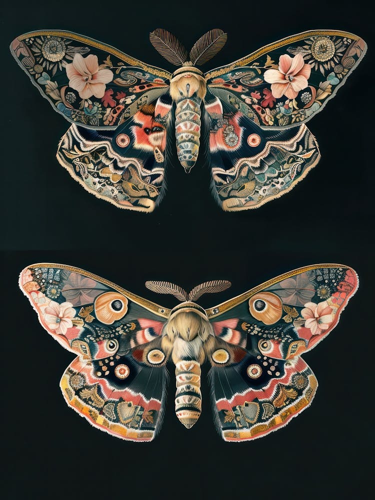 Schmetterlingsmuster William Morris Stil 3