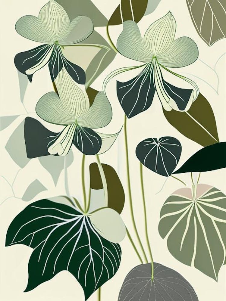 Mayapple Wildflower Modern Muted Colours 1