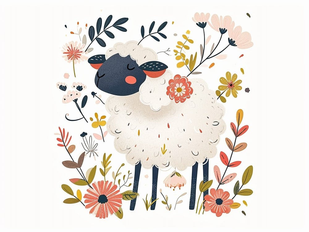 Little Floral Sheep 1
