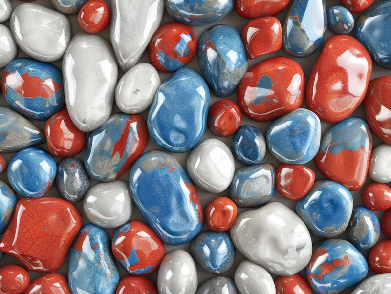 Red White And Blue Pebbles