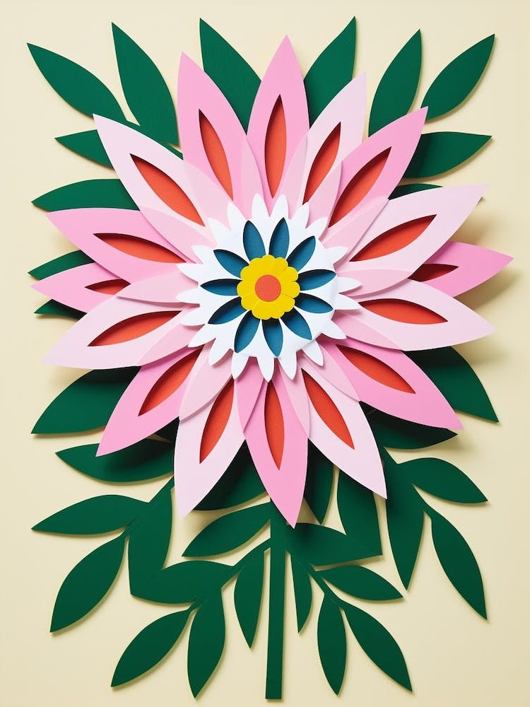 Cut Out Style Flower Art Edelweiss 1