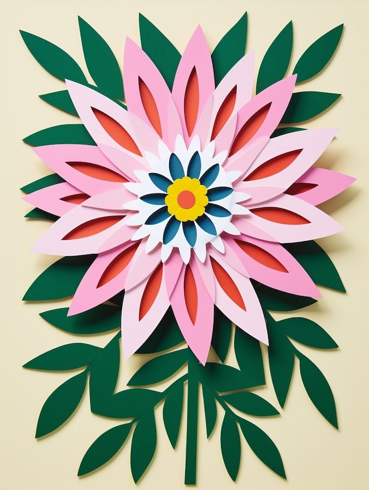 Cut Out Style Flower Art Edelweiss 1