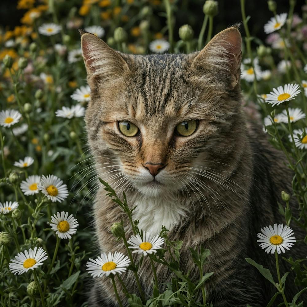 William Morris Peeakaboo Cat Michaelmas Daisy John Hen