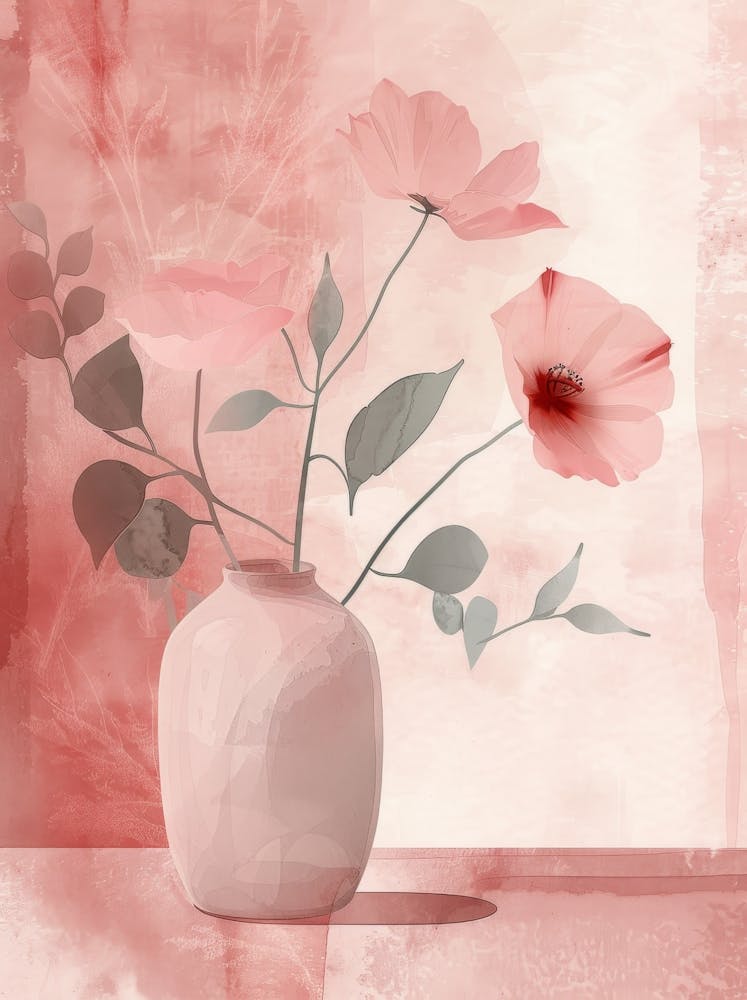 Pink Flowers In A Vase 6