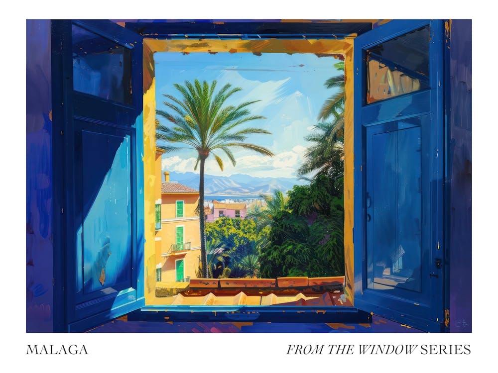 Malaga Aus Der Fenster-Serie Poster-Gemälde 1