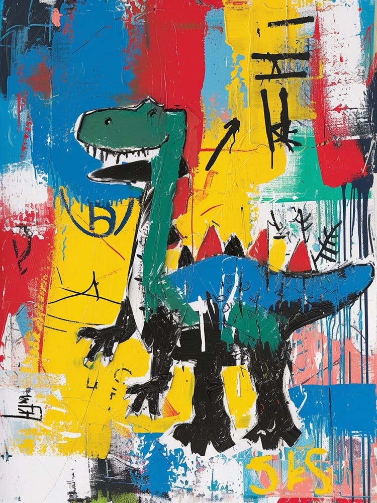 Graffiti Primary Colours Dinosaur
