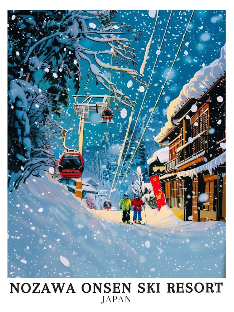 Nozawa Onsen Art Nozawa Onsen Poster Nozawaonsen Print Nozawaonsen Souvenir Nozawa Onsen Wall Art Nozawaonsen Ski Art Nozawaonsen Photo