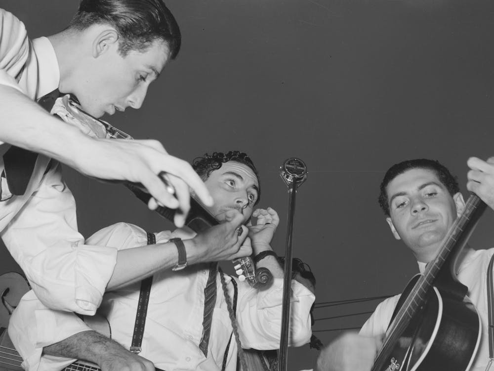 Musicians In Cajun Band Contest At National Rice Festival, Crowley, Louisiana By Russell Lee