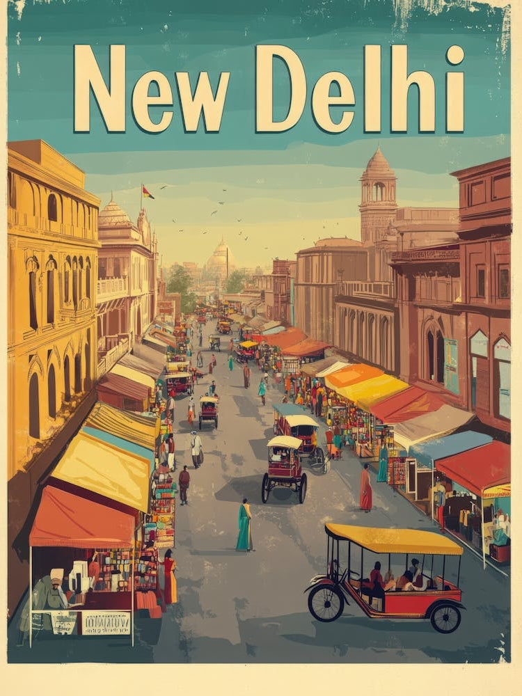 Aihrgdesign A Classic 1960s Travel Poster For New Delhi 2