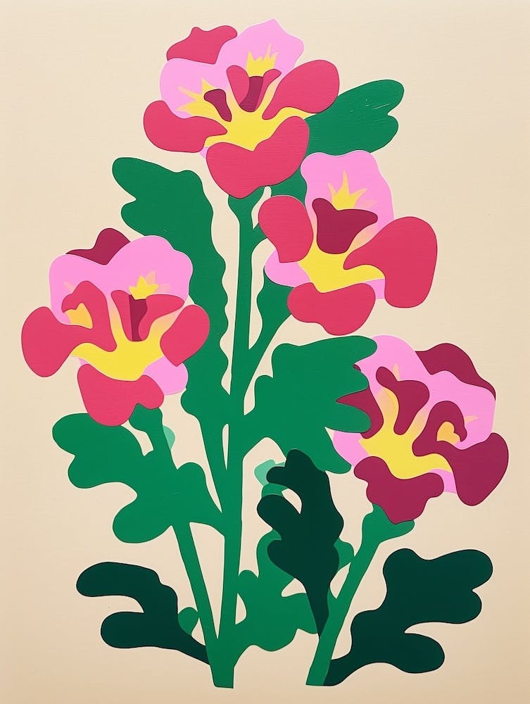 Cut Out Style Flower Art Snapdragon 3