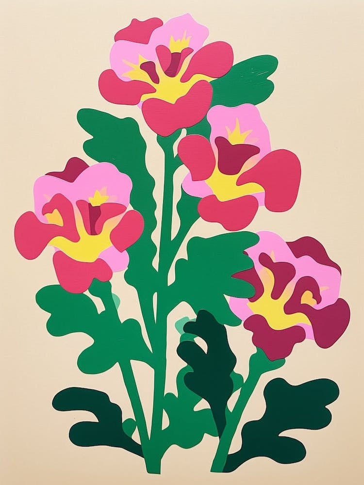 Cut Out Style Flower Art Snapdragon 3