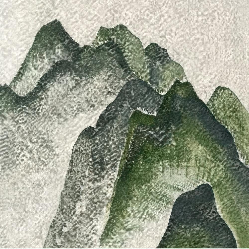 Japanese Watercolour Of Mount Ontake 6