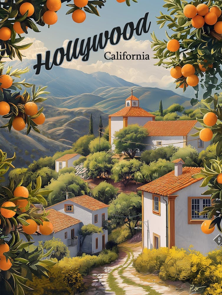 Old Hollywood California: Orange Groves Await Poster