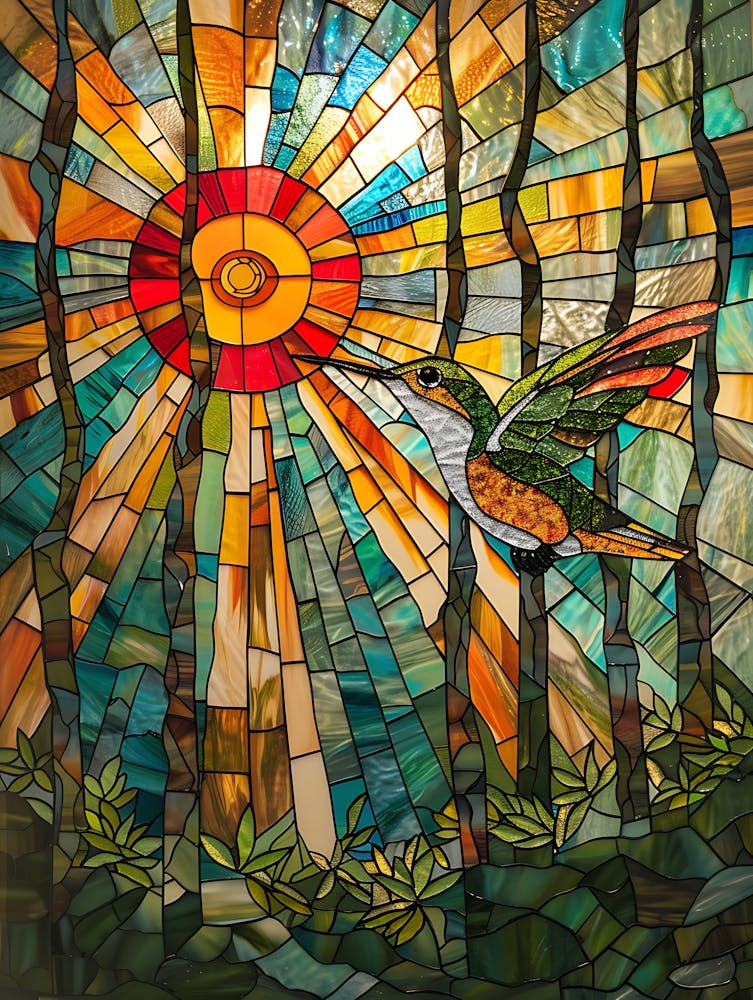 Hummingbird Stained Glass 10