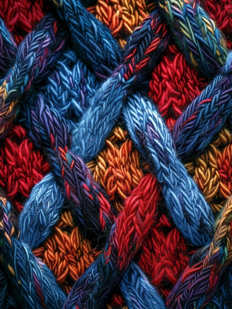 Close Up Of Colorful Yarn