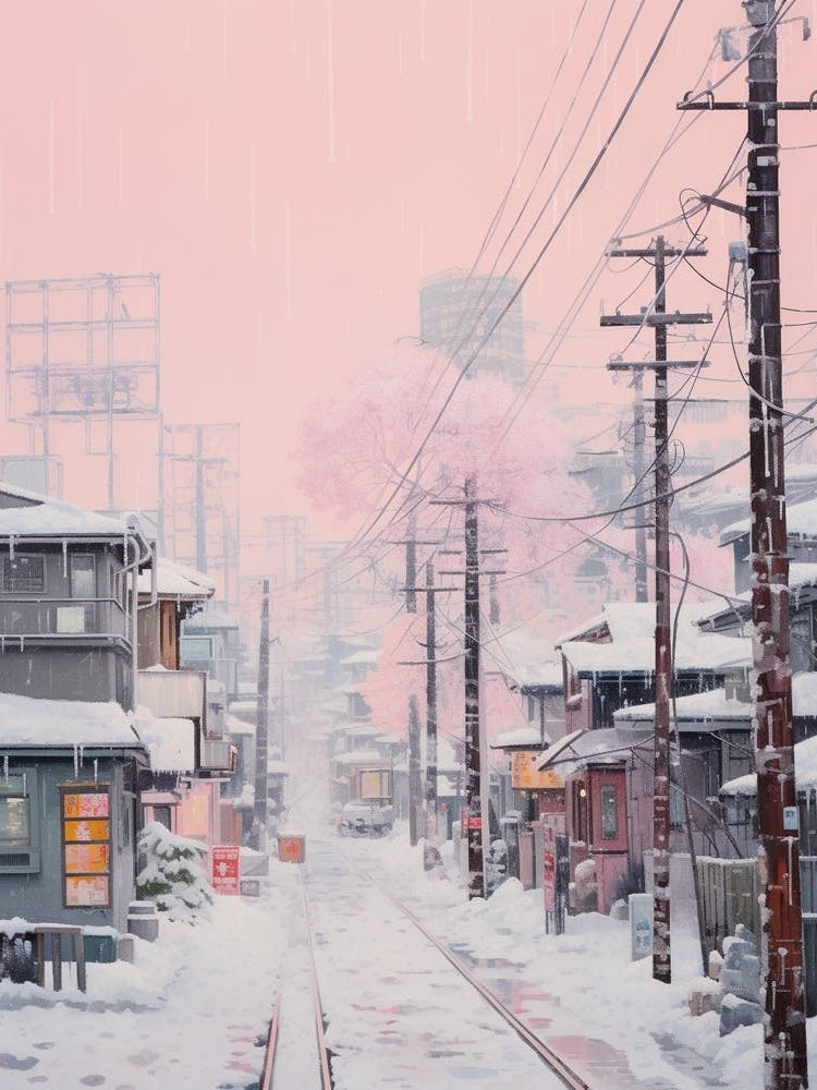 Dreamy Winter Painting Tokyo Japan 1